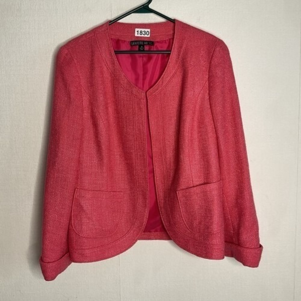 NWOT‎ Lafayette 148 New York Lined Tweed Open Front Blazer Jacket Women 10 China
